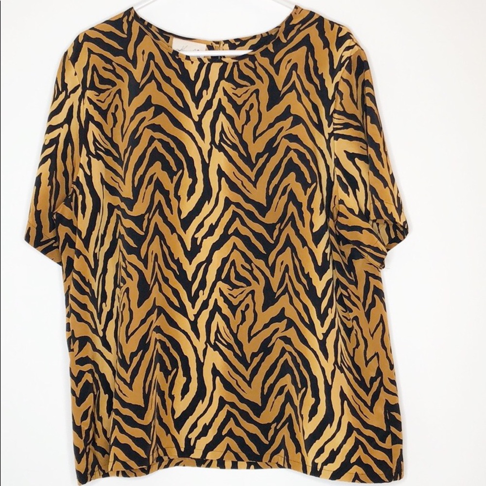 Vintage tiger print blouse 18W EUC 🐅👑 tiger king